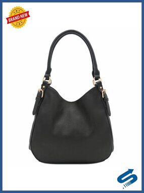 Lightweight 3 Compartment Faux Leather Hobo Bag